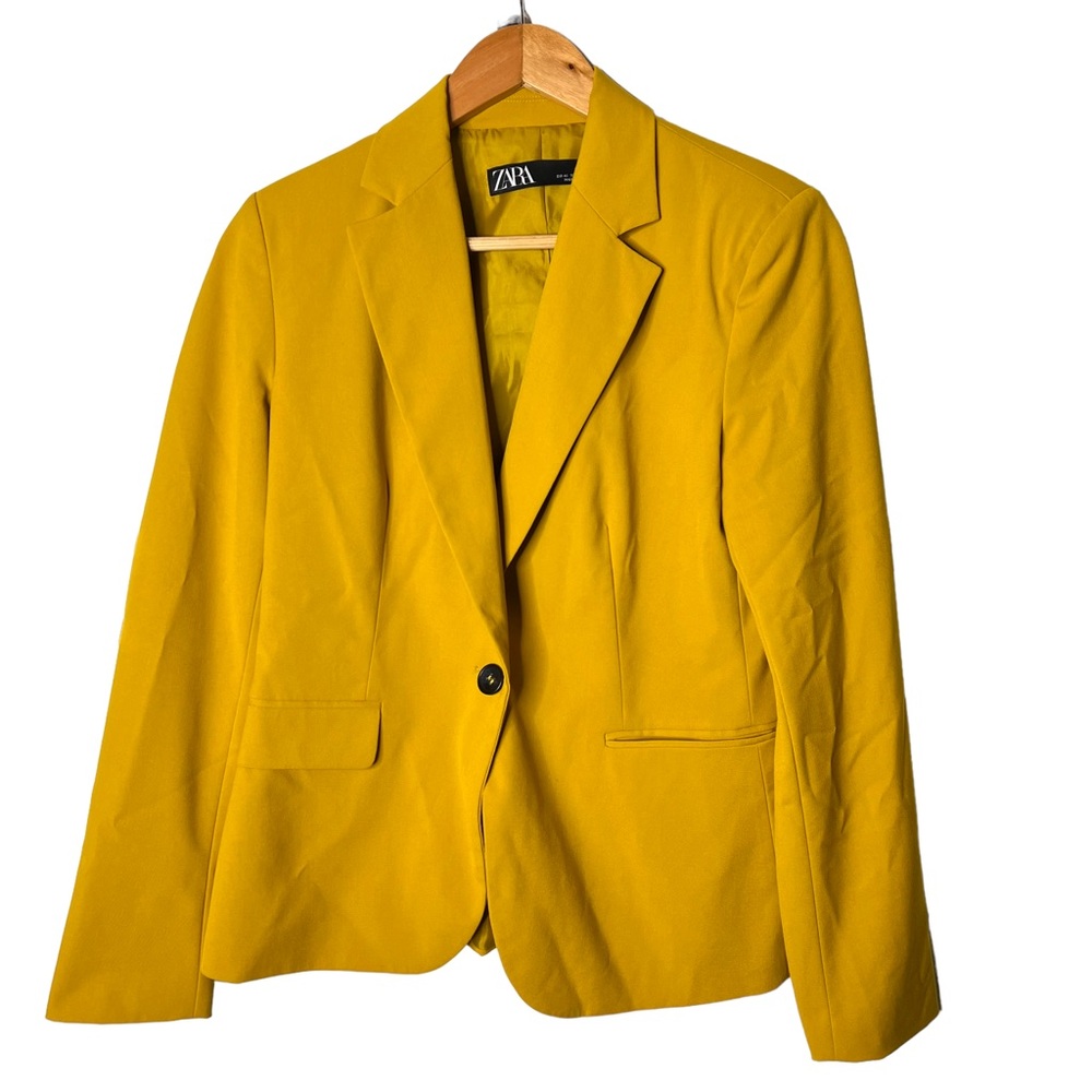 Zara Mustard Yellow Basic Blazer Jacket